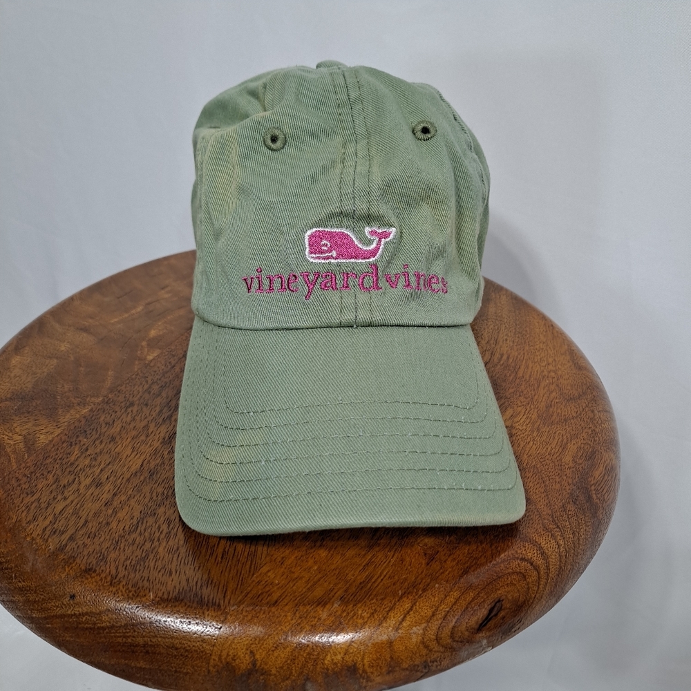 Vineyard Vines Green And Pink Logo Ball Hat